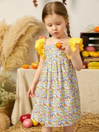Toddler Girls Ditsy Floral Butterfly Sleeve Dress SHE