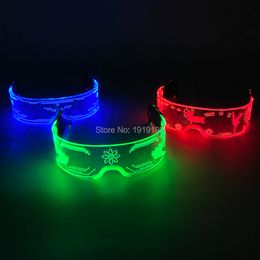 Costume Accessories Colorful Luminous LED Glasses Acrylic LED Light Up Glasses DJ Bar Night Performance Props Glow Party Supplies Christmas