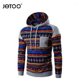 Wholesale-Men Sweatshirt Patchwork Hot New Stripe Prints Ethnic Style Men's Hoodie Sweatshirts Casual Stitching Raglan Sleeve Hoodies Slim1