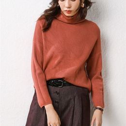 Obrix Soft Casual Style Female Sweater Solid Pattern Turtleneck Full Sleeve Spring Autumn Pullover For Women 201221