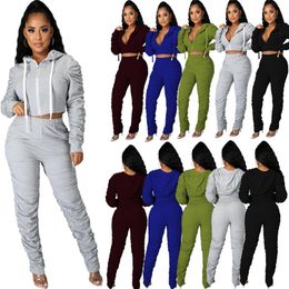 Womens cardigan jacket tracksuits hoodie outfits 2 piece set jogger sport suit sweatshirt tights sport suit women tops pants suit klw5536