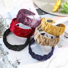 Velvet Wide Hairband Headband Bezel Turban Women Lady Girls Solid Color Hair Accessories Fashion Headwear Head Hoop