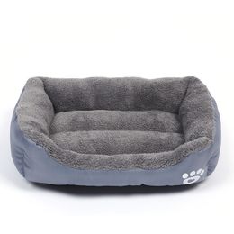 Dog Beds Waterproof Bottom Bed For Dogs Soft Fleece Warm Cat Bed House Petshop Puppy Bed Pet Cushion Mat For Large Dogs S-3XL 201126