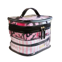 PVC Clear Cosmetic Bags Organizer Travel Toiletry Bag Set Transparent Beauty Case Makeup Case Beautician Vanity Necessaire Trip Y200714