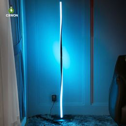 RGB LED Acrylic Floor Lamps Bluetooth Dimming Rod Corner Light for Living Room Bedroom Atmosphere Standing Indoor Light