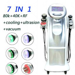 New product slimming body vacuum 80k cavitation and 40mhz ultrasonic rf suction Device with 7 handles for sale
