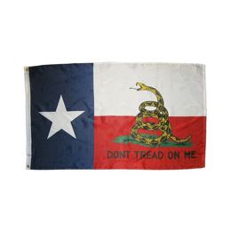 Texas Dont Tread On Me Flag Flying Decoration 3x5 FT Banner 90x150cm Festival Party Gift 100D Polyester Printed Hot selling!