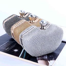 Bag Totes Designer Handbag Crossbody Bags Female Shopper Fashion Rhinestone Apple Shape Chain Clutch Party Evening 1222