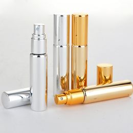 Wholesale 100 Pieces/Lot 10ML Portable UV Glass Refillable Perfume Bottle With Aluminium Atomizer Empty Parfum Case For Traveller