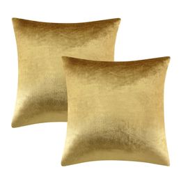 Pillow Case GIGIZAZA 2 Packs Gold Shinny velvet Decorative Throw Pillow Covers Wholesale Cushion Cover Y200104