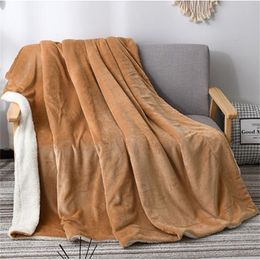 Solid Flannel Blanket Coral Fleece Bedspread Blankets Portable Blanket Woolen Sherpa weighted Blanket Grey 201130