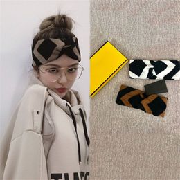 Fashion Wool Cross Headbands For Women Brands Elastic Hair Band Lady Casual Letter Headwraps Jewelry