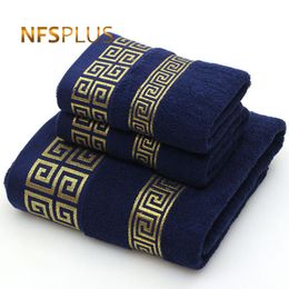 100% Cotton Towel Set for Bathroom 2 Hand Face Towel 1 Bath Towel for Adults 3 Solid Colours Terry Washcloth Sports Travel Towels 201027