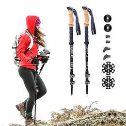 Lighten Up 2pcs Aluminium Alloy Trekking Poles Outdoor Camping Portable Walking Hiking Stick For Nordic Elderly 220216