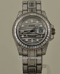 2 Style Luxury Top Quality TW 40mm GMT All Diamonds ETA2824 Automatic Mens Watch 116769 Diamond Dial Diamond Bracelet Gents Watches