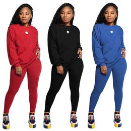 Womens sportswear long sleeve outfits 2 piece set tracksuits pantsuit casual sport suit new hot selling letter womens clothing klw5875