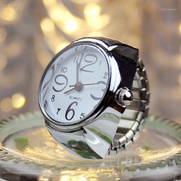 Dial Quartz Analogue Watch Creative Steel Cool Elastic Quartz Finger Ring Watch 9.61