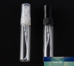 Wholesale 100pcs/lot 2ml 3ml 5ml 10ml Transparent Black Glass Refillable Bottles Spray Clear Perfume Bottles