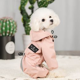Reflective Dog Raincoat For Small Dogs Waterproof Dog Hoodie Coat Breathable Four-Legs Pet Clothes Chihuahua Yorkshire Jackets 201114