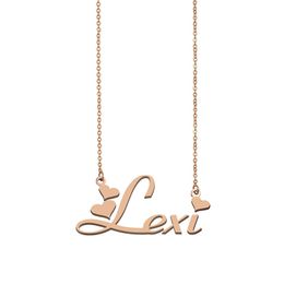 Lexi name necklaces for women pendant Custom Personalized girls children best friends Mothers Gifts 18k gold plated Stainless steel