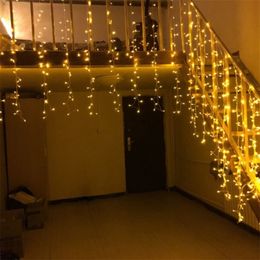 5M Curtain Icicle Led String Light Droop 0.4/0.5/0.6m Christmas Holiday Garlands Faiy Xmas Party Garden Stage Decorative Lights Y201020