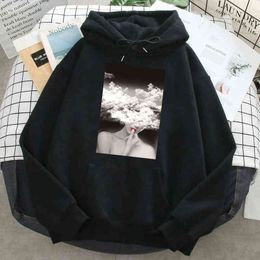 Fashion Cloud Women Printed Hoodies Man Casual Funny Hoodies Pockets Autumn Winter Hooded High Quality Fleece Loose Man Hoodies H1227