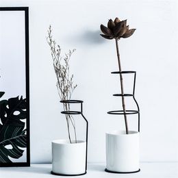 Nordic Decoration Home Art Design Pottery Ceramics Vase Scandinavian Minimalist Style Home Decoration Accessories Modern LJ201208