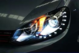 1 Set Car LED Headlight Auto Accessories For VW POLO 2011-2018 Daytime Running Light Head Light Front Lamp