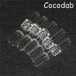 Quartz tube drip tips dab straw smoking nectar pipe 10mm 14mm 18mm male quartz tip for mini bong nectar