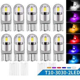 Car T10 Super Bright LED 3030 2SMD Wedge Interior Reading Side License Light Bulb W5W 194 168 158 192 2825 Bulb 12V