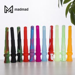 Food Grade Silicone Smoking Down Tube 135mm Length Coloured Downstem Dropdown Fit Water Bong with Air Cut