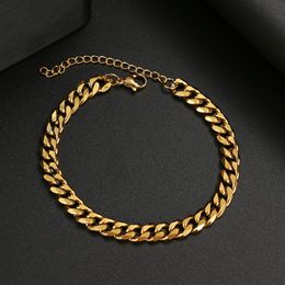 Basic Punk Stainless Steel Bracelet For Men Women Cuban Link Chain Minimalist Bracelets Hot Jewellery Gothic Wedding Gifts NEW