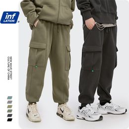 INFLATION Thick Fleece Sweatpant Men 2020 Winter Warm Soft Solid Colour Loose Fit Sweatpant Men Trousers LJ201104