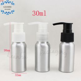 30CC Silver Skin Care Shampoo Pump Bottle,30ml Empty Metal Lotion Cream Aluminium Bottles,Small Sample Packing Containerhigh qualtity