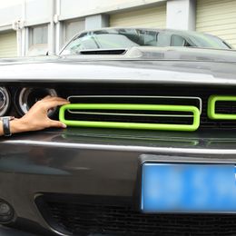 Green Car Front Mesh Gril Front Grilles Decoration Ring For Dodge Challenger 2015 UP Car Styling Car Interior Accessories281d