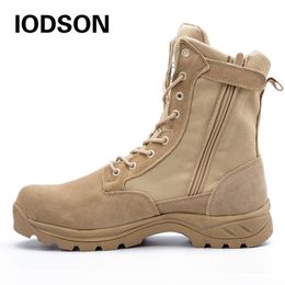 IODSON Outdoor Military Tactical Combat Boots Men's Shoes Work And Safety Shoes Army Training Desert Boat Y200915