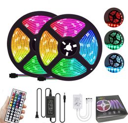 Led Strip Light 5M 10M SMD5050 RGB led lights Waterproof Flexible Ribbon with 44 Keys Remote Control + 12V 5A Power Supply + Gift Box