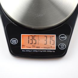 Ecocoffee V60 Drip Coffee Maker Mini Digital Electronic Scale with Timer 0.1-3000G Kitchen Weighing Y200328