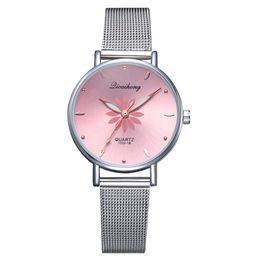 Watch women luxury silver popular rose dial flowers metal ladies bracelet quartz watch ladies wristwatches