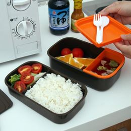 Large Capacity 1400ml Double Layer Plastic Lunch Box 12:00 Microwave oven Bento Box Food Container Lunchbox BPA Free 201016