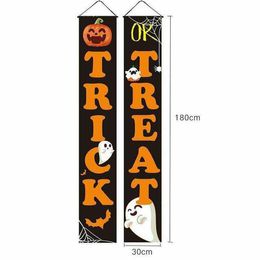 180x30cm Trick Treat Hanging Door Banners ,100% Polyester Digital Printing, Free Shipping