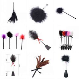 Nxy Sex Adult Toy Adults Fetish Toys for Woman Soft Feather Tickler Naughty Bdsm Bondage Fancy Dress Whip Flirting Spanking Paddle Flogger 1225