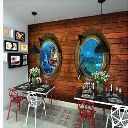 custom 3d photo wallpaper 3d murals wallpaper for living room Wooden seaside wallpapers TV background wall