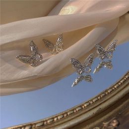 Korean Design Hot Sale Butterfly Earrings For Women Jewellery Luxury Zircon Rhinestone Zircon Stud Earrings Jewelry1