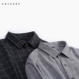 U&SHARK Black Plaid Shirts for Men Cotton Casual Flannel Shirt Men Long Sleeve Vintage Clothes Chequered Shirt Male Top Quality LJ200925