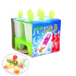 High quality Cooking tools 6 Cell Ice Cream Tools Pop-Mold Popsicle molds ice Maker Lolly Mould Tray Pan Kitchen DIY Promotion