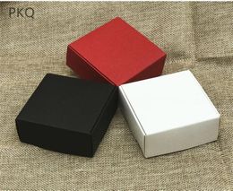 Gift Wrap 50pcs White Black Red Colour Cardboard Paper Boxes Mini Kraft Carton Box Folding Party Small Packaging Box1