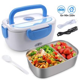 Electric Lunch Box for Car 12V Home US Plug 110V EU Plug 220V Electric Heating Food Container Lunch Box for Food Keep Warmer 201208