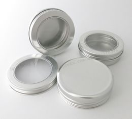 50 x 100g Aluminium Jar Container With Window 100ml Metal Display Tin for cream, sugar, storage, display, Jewellery glitters use