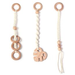 3 Pcs Baby Nordic Gym Frame Pendant Wooden Rack Crochet Teether Nursing Hanging Play Toys Kids Room Decoration Gift LJ201124